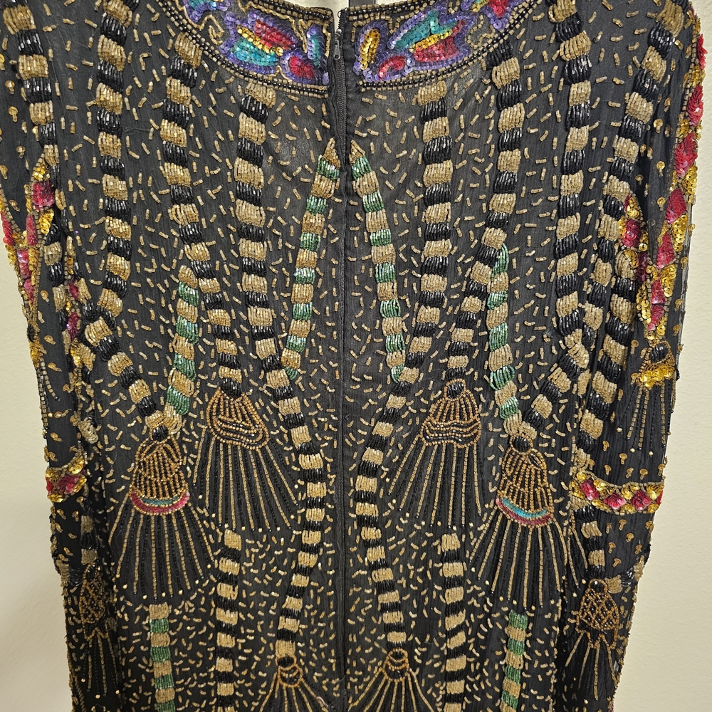 Vibrant Beaded Long Sleeve Dress - Picture 11 of 11